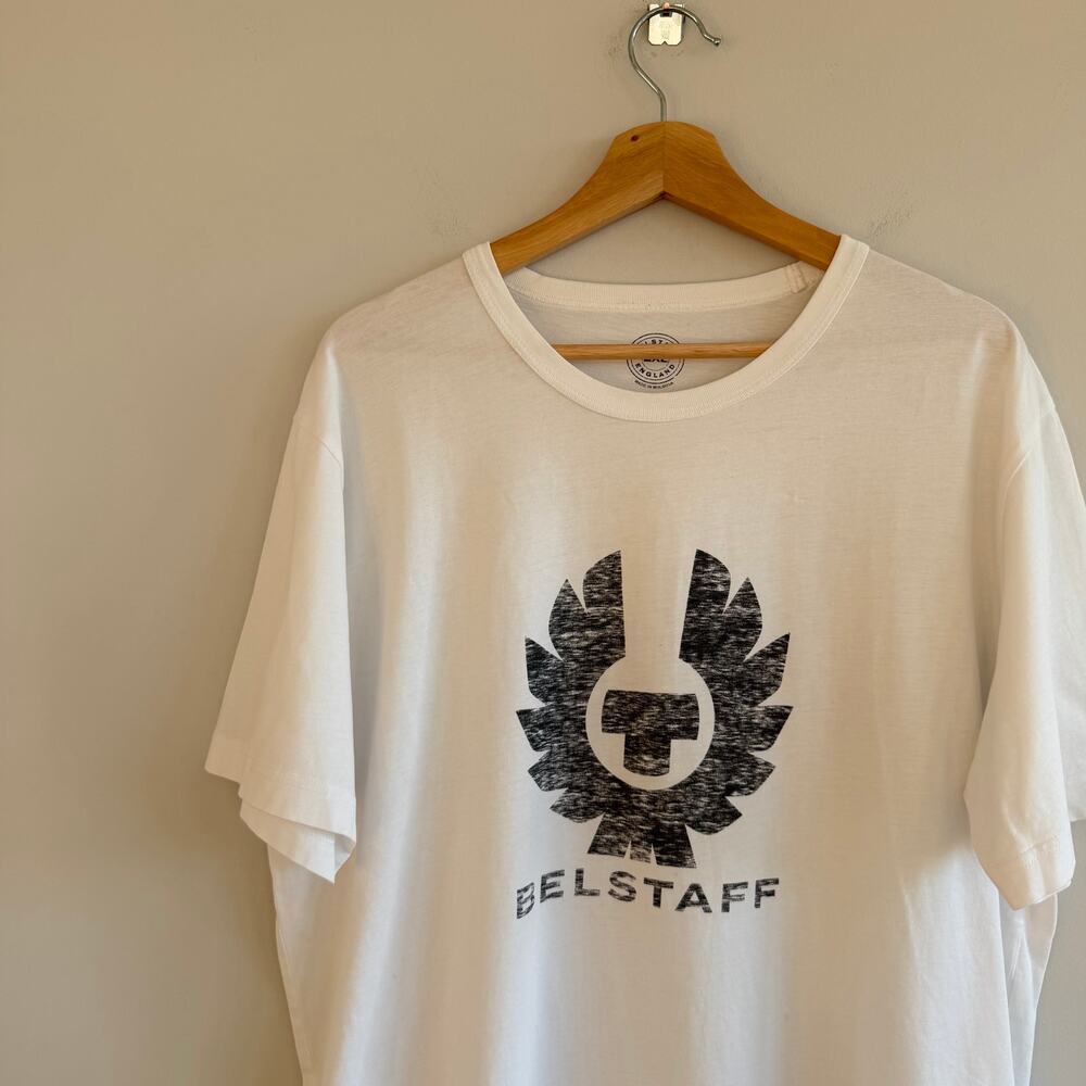 Belstaff Coteland 2.0 Logo Print Crew Neck Short Sleeve T-Shirt White 2XL - Picture 3 of 6